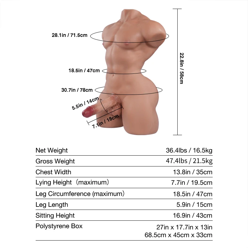 Tantaly Mark Pro: 36.4LB Realistic Male Toy with Silicone Dildos - Image 11