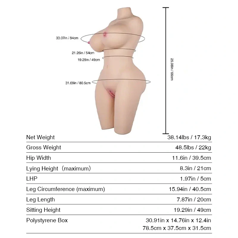 Tantaly Ginny: 38.1LB Tantaremoval Sex Doll with Hourglass Figure - Image 9